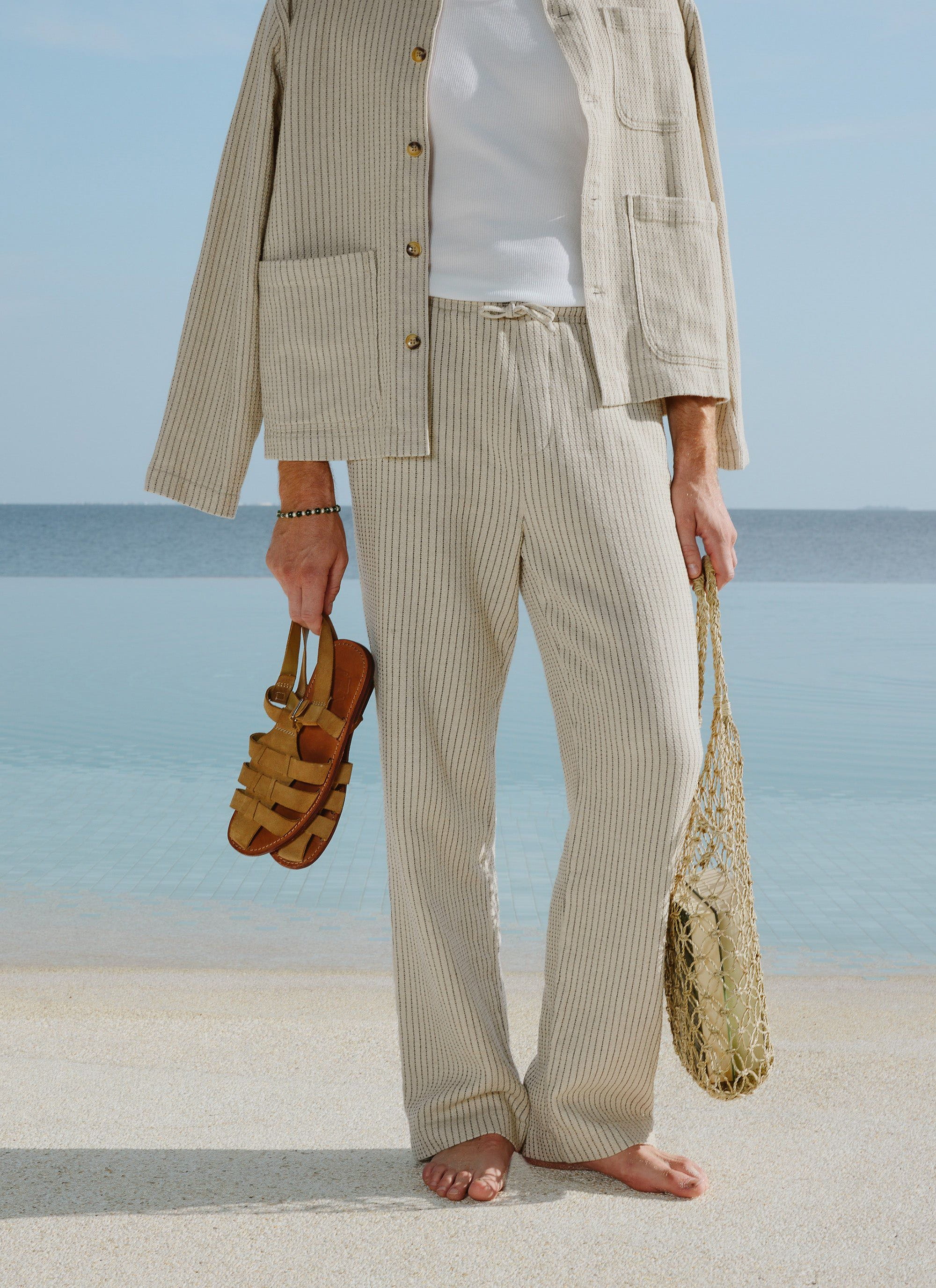 Sorrento Linen Trousers | Cotton Linen | Cream