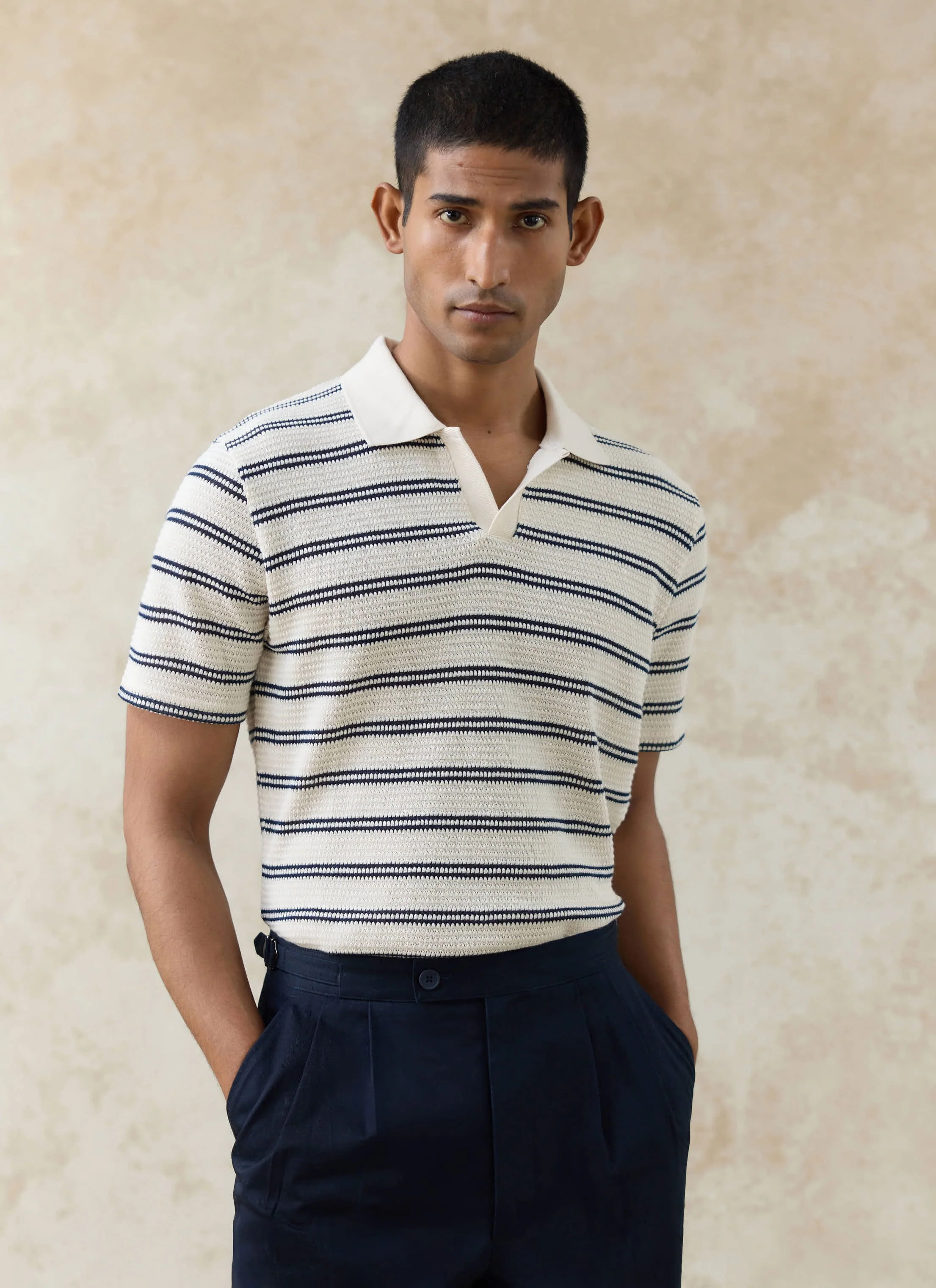 67-moore-polo-cotton-cream-stripe-1.webp Moore Polo | Cotton | Cream Stripe
