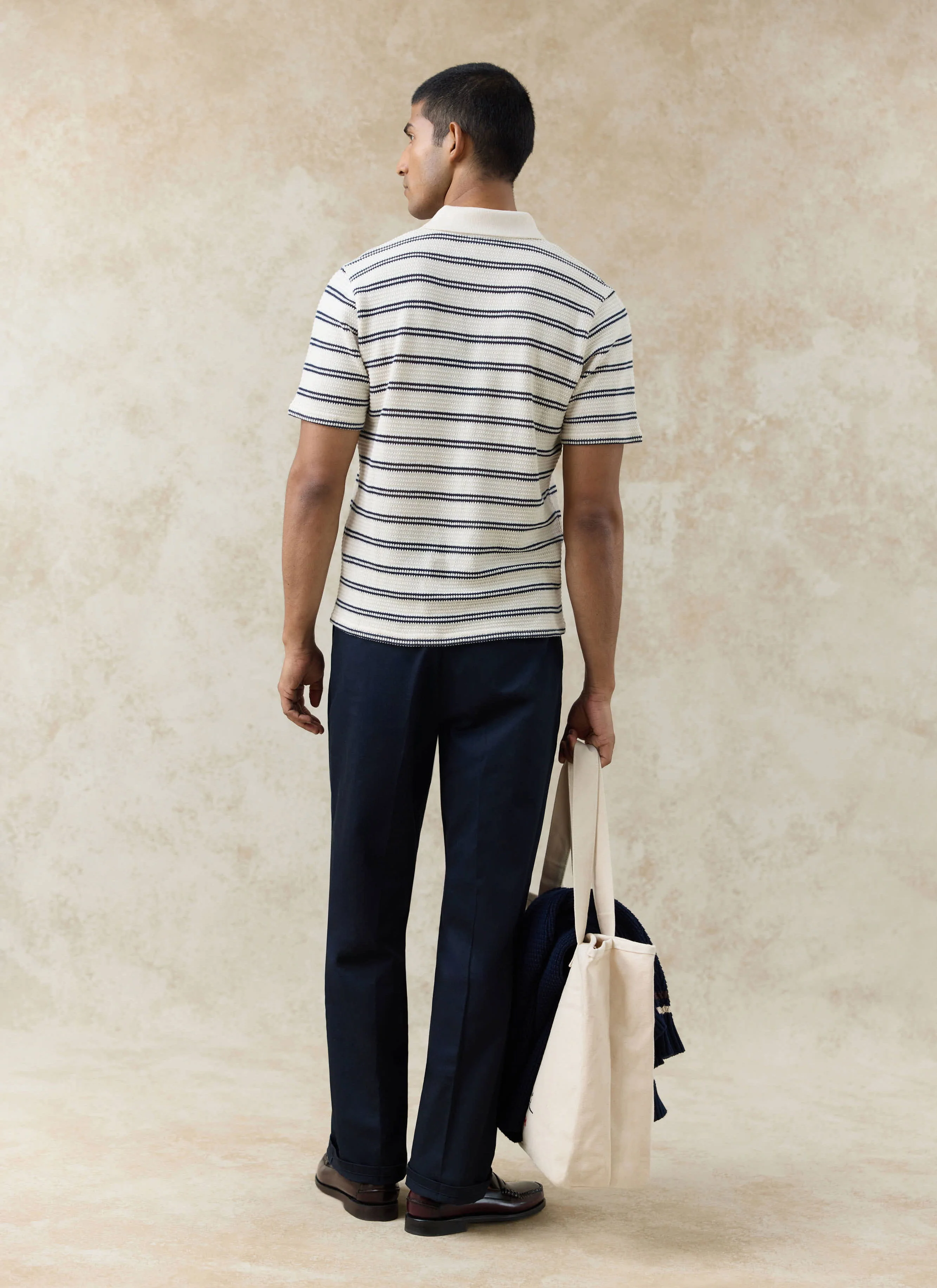 67-moore-polo-cotton-cream-stripe-6.webp Moore Polo | Cotton | Cream Stripe
