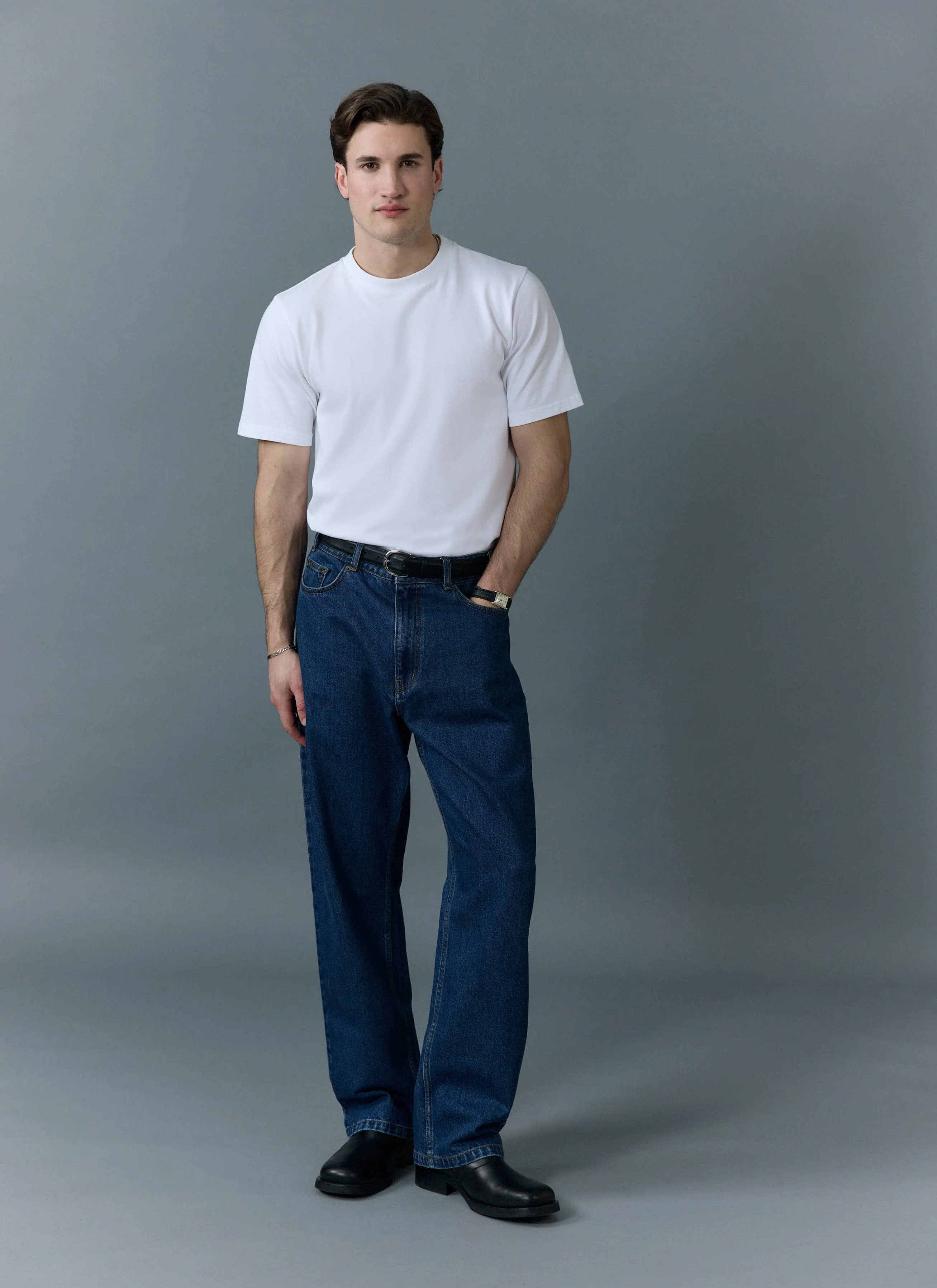688-relaxed-leg-denim-jeans-cotton-mid-wash-blue-3.webp Relaxed Leg Denim Jeans | Cotton | Mid Wash Blue