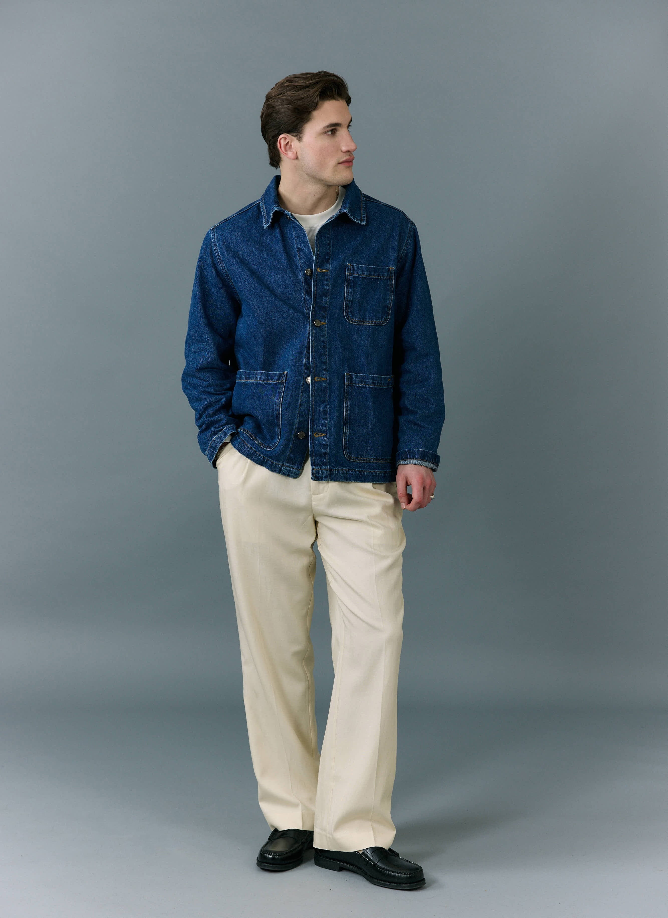 708-gove-chore-jacket-denim-mid-wash-blue-2.jpg Gove Chore Jacket | Denim | Mid Wash Blue