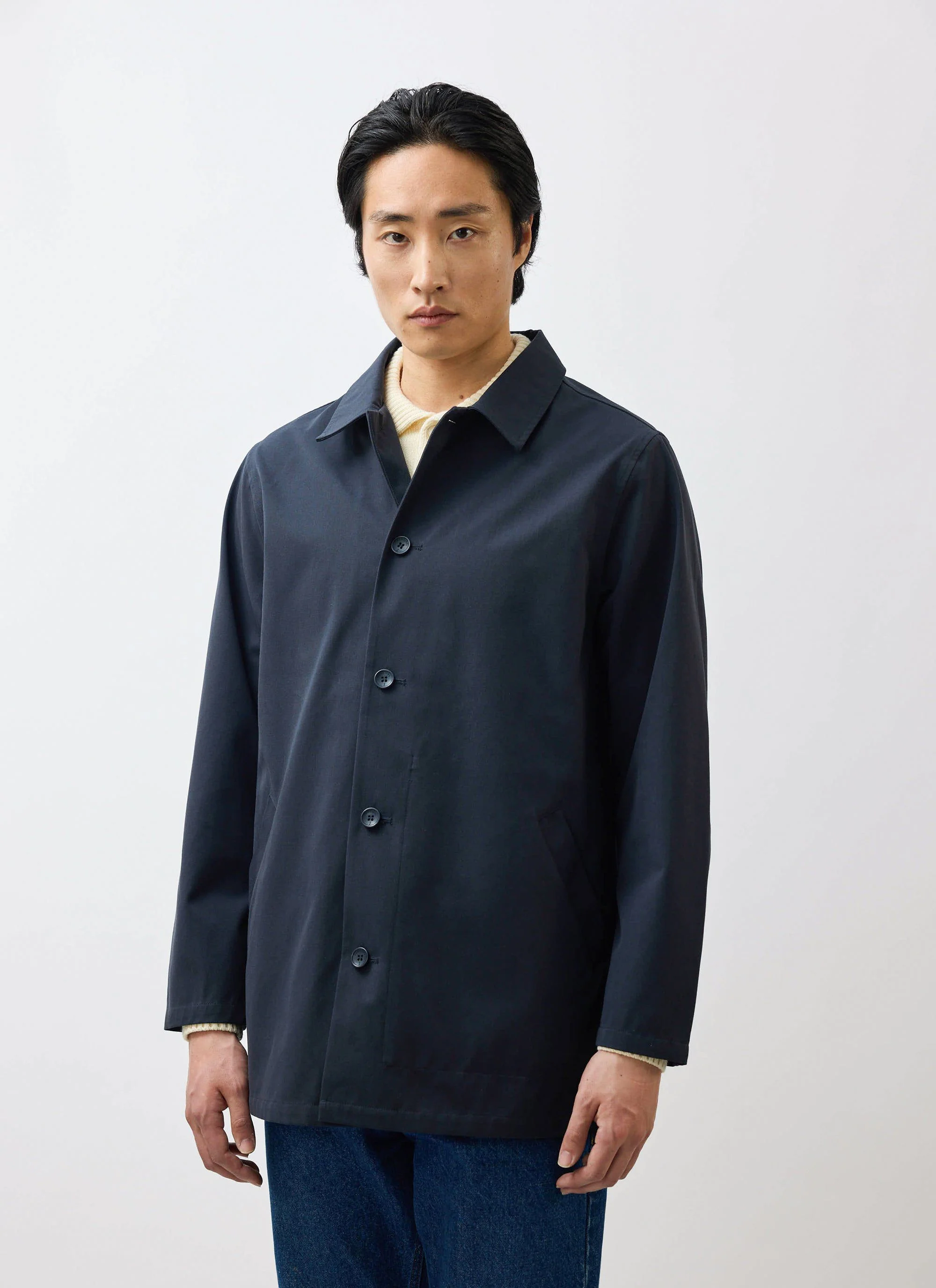 Sherlock Short Trench Coat | Waterproof | Midnight with Olive