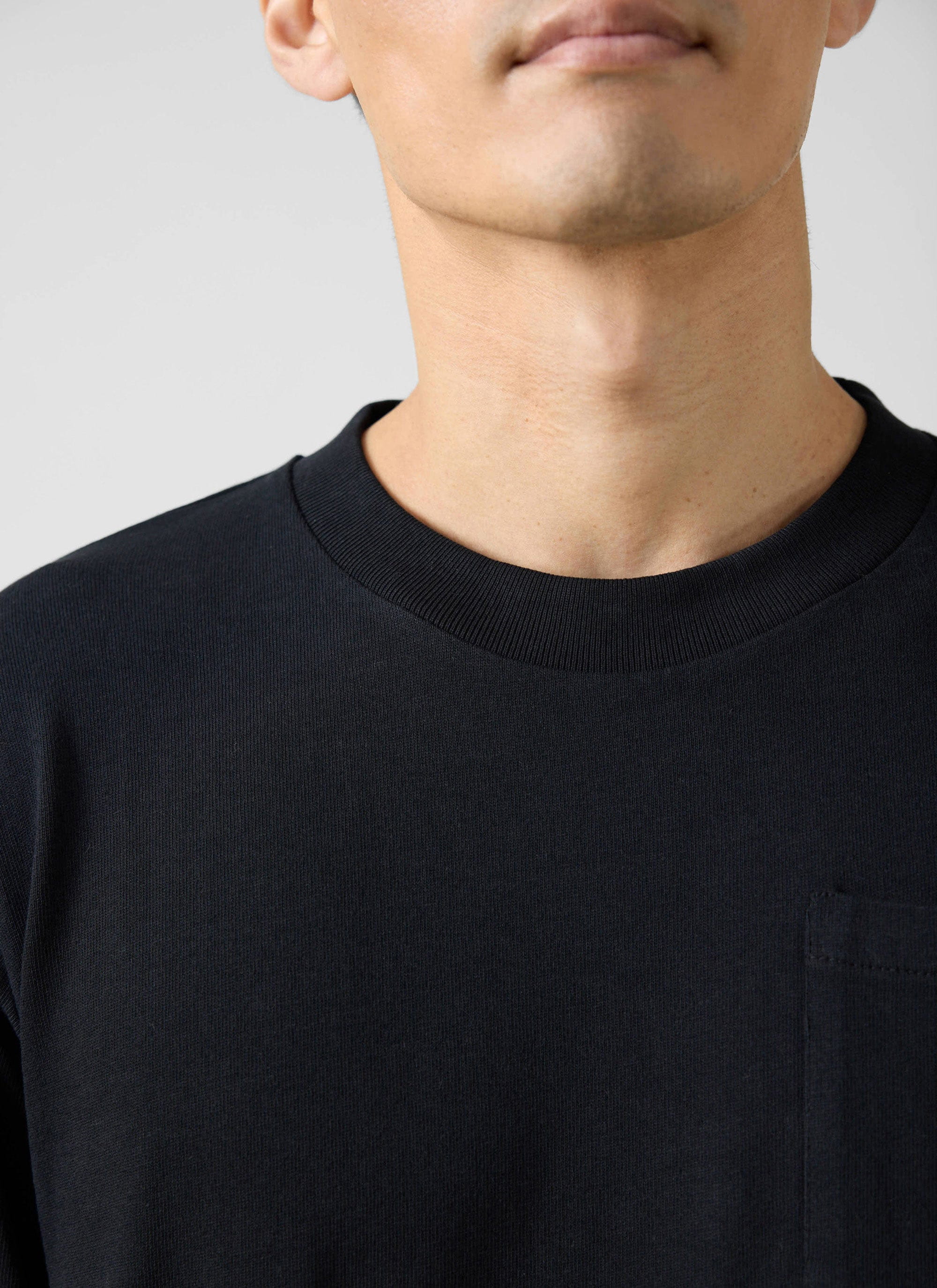 Long Sleeve Pocket T Shirt | Organic Cotton | Black