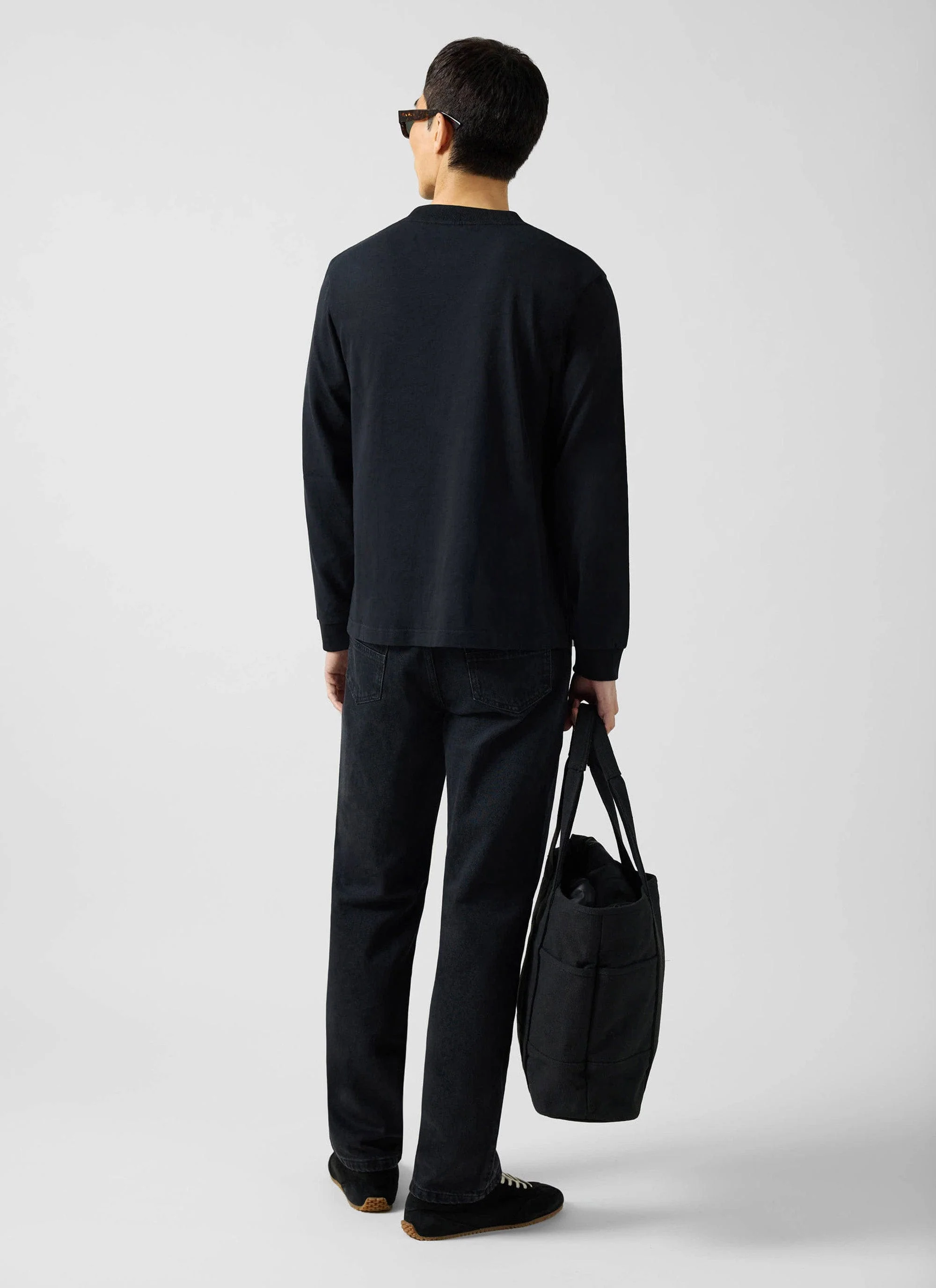 Long Sleeve Pocket T Shirt | Organic Cotton | Black