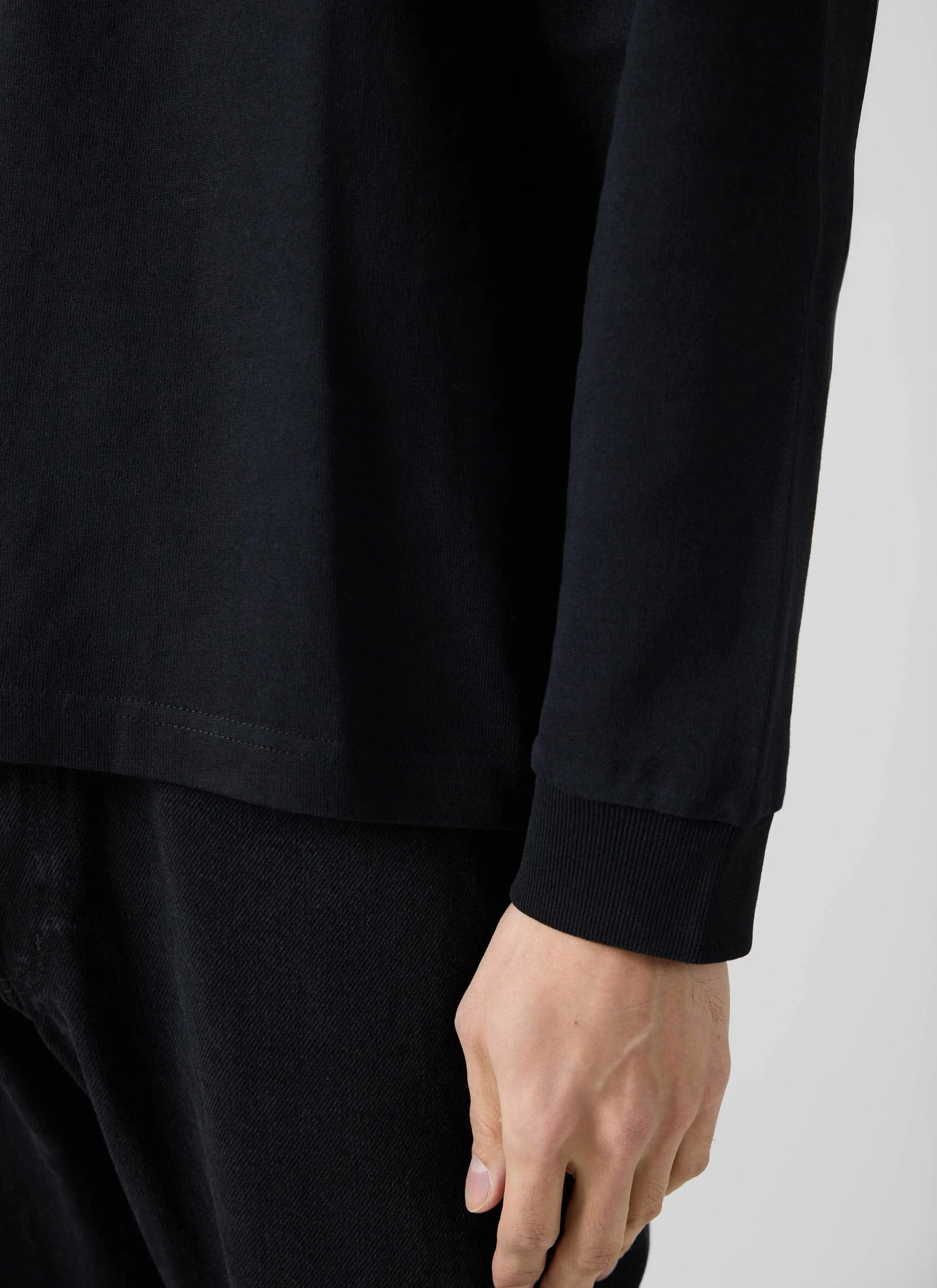 Long Sleeve Pocket T Shirt | Organic Cotton | Black