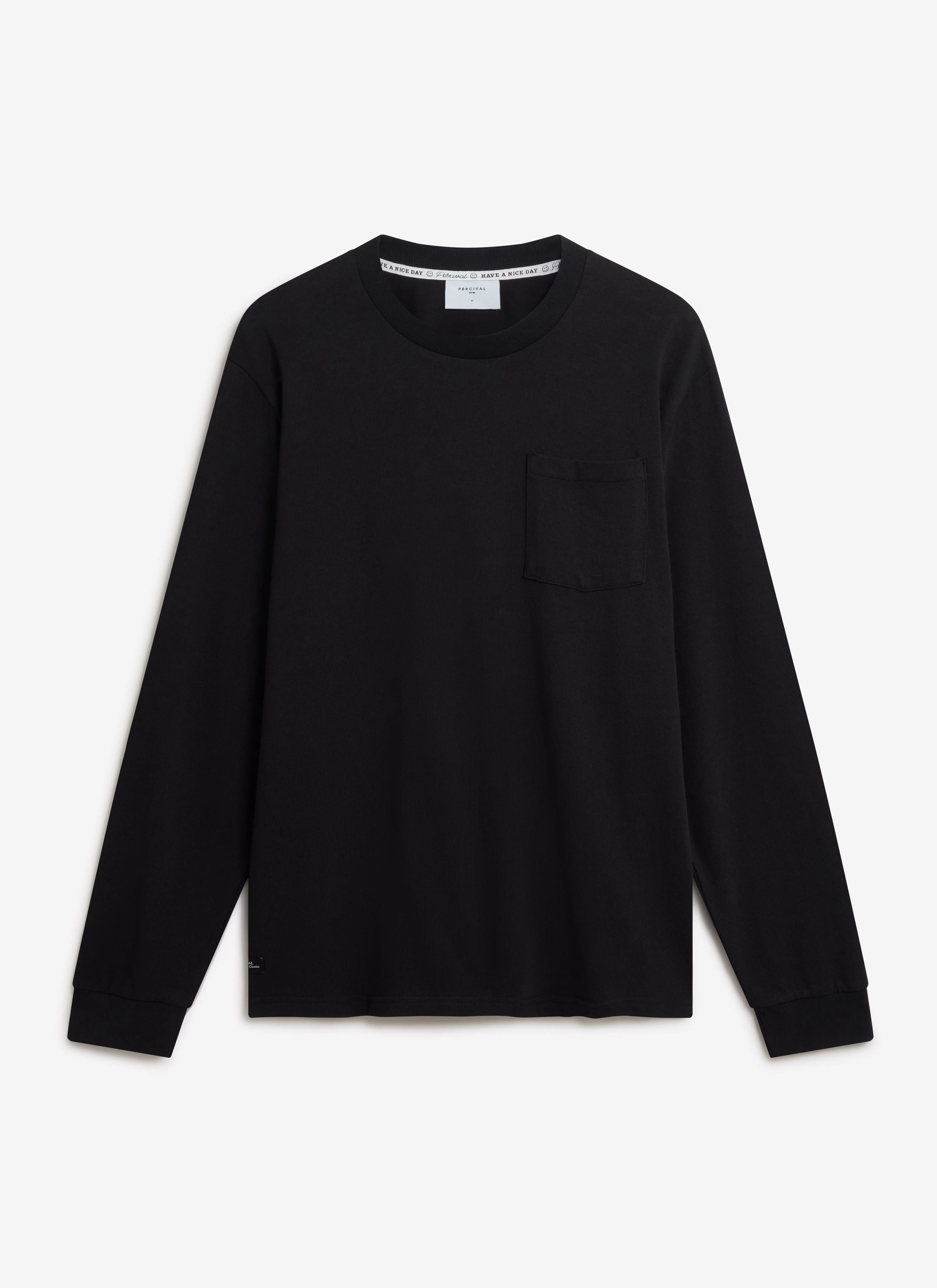 Long Sleeve Pocket T Shirt | Organic Cotton | Black