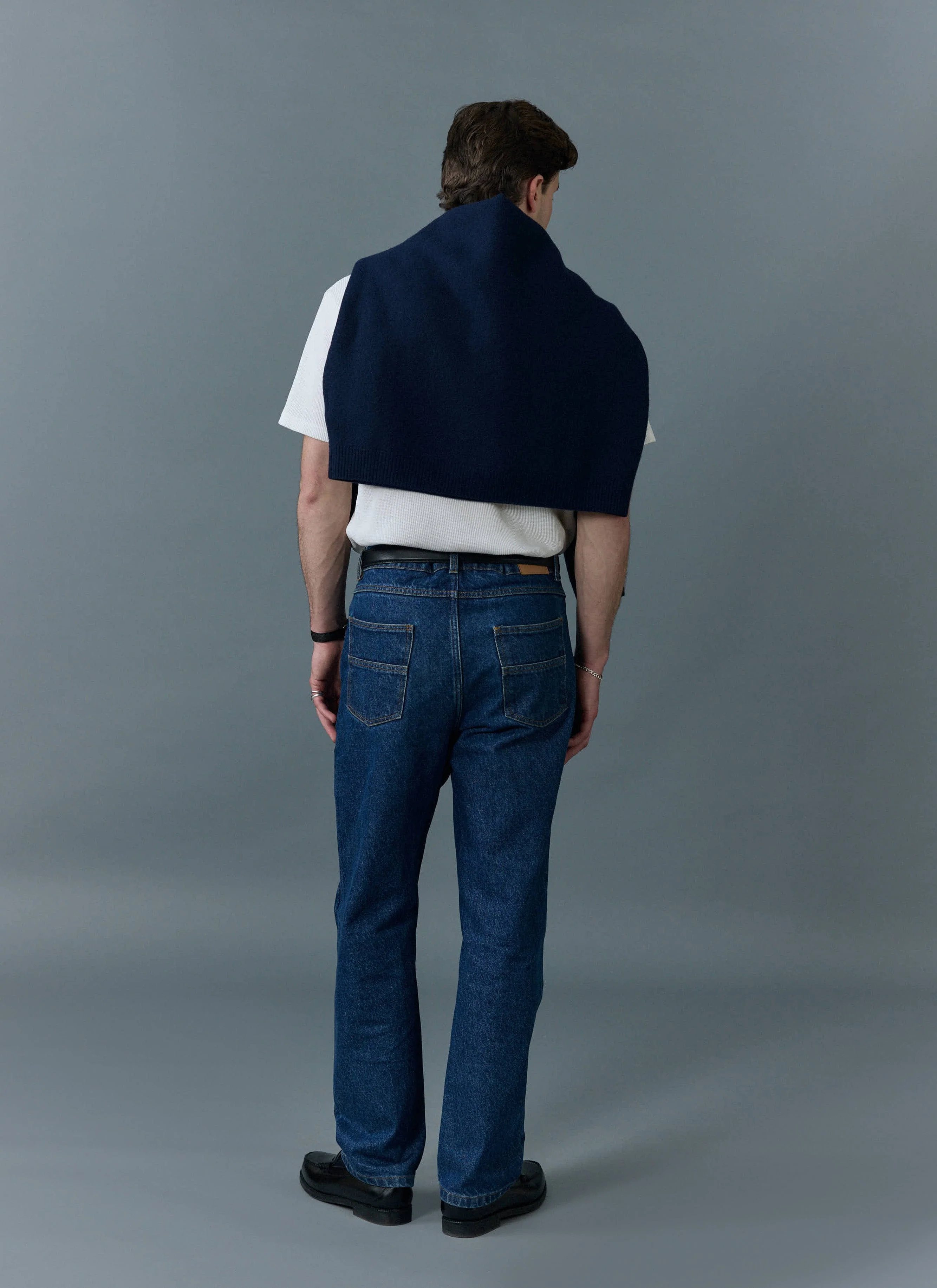Straight Leg Denim Jeans | Cotton | Mid Wash Blue