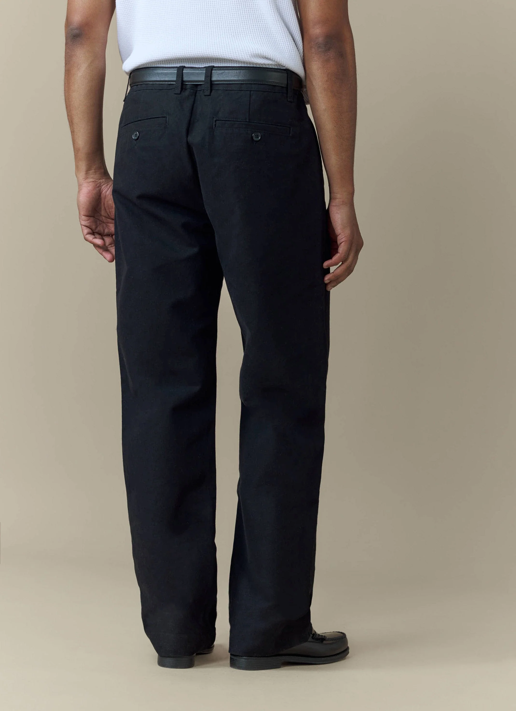 Seb Inverted Pleat Trousers | Cotton | Black