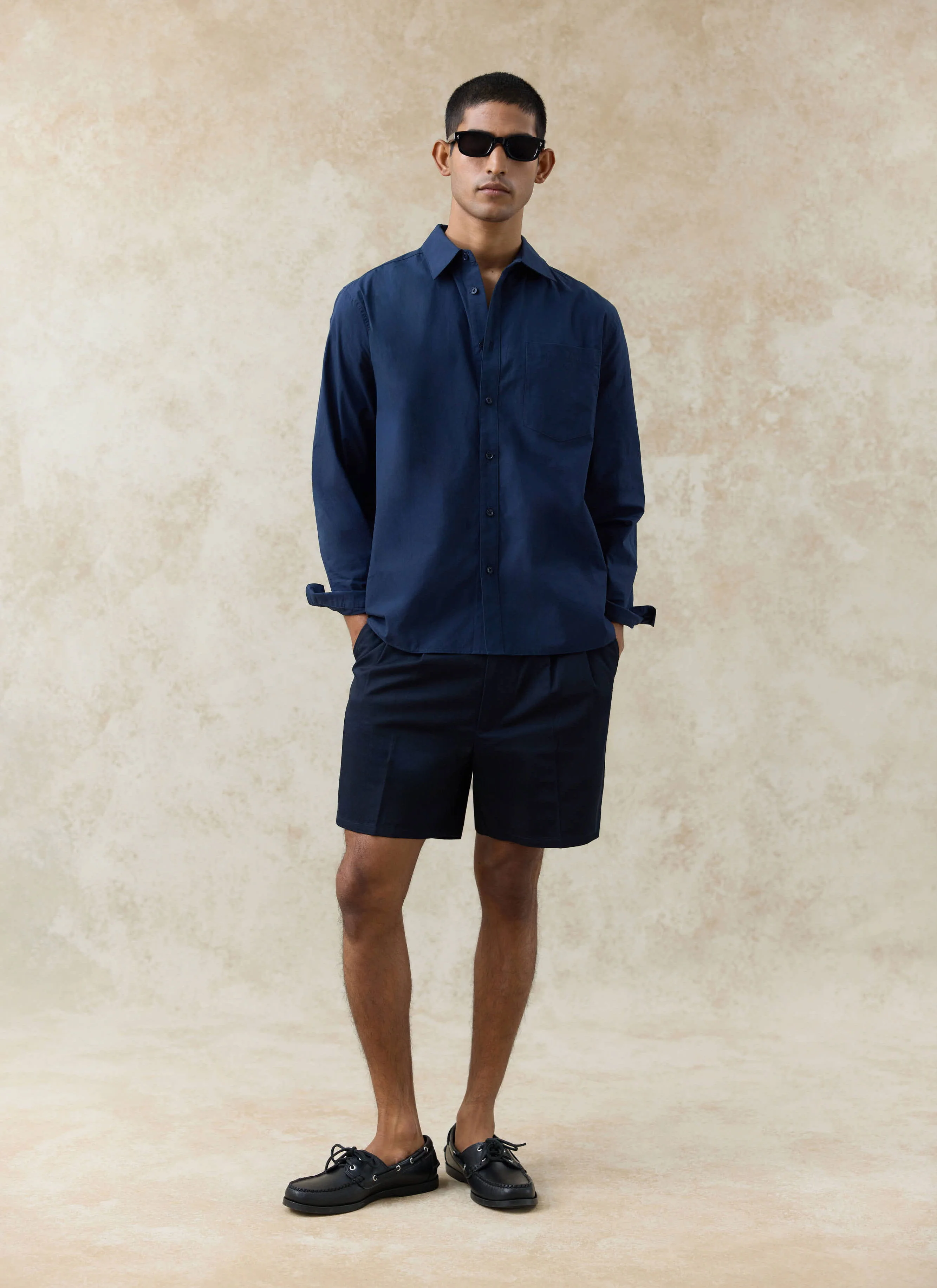 81-dali-relaxed-poplin-shirt-cotton-navy-5.webp Dali Relaxed Poplin Shirt | Cotton | Navy