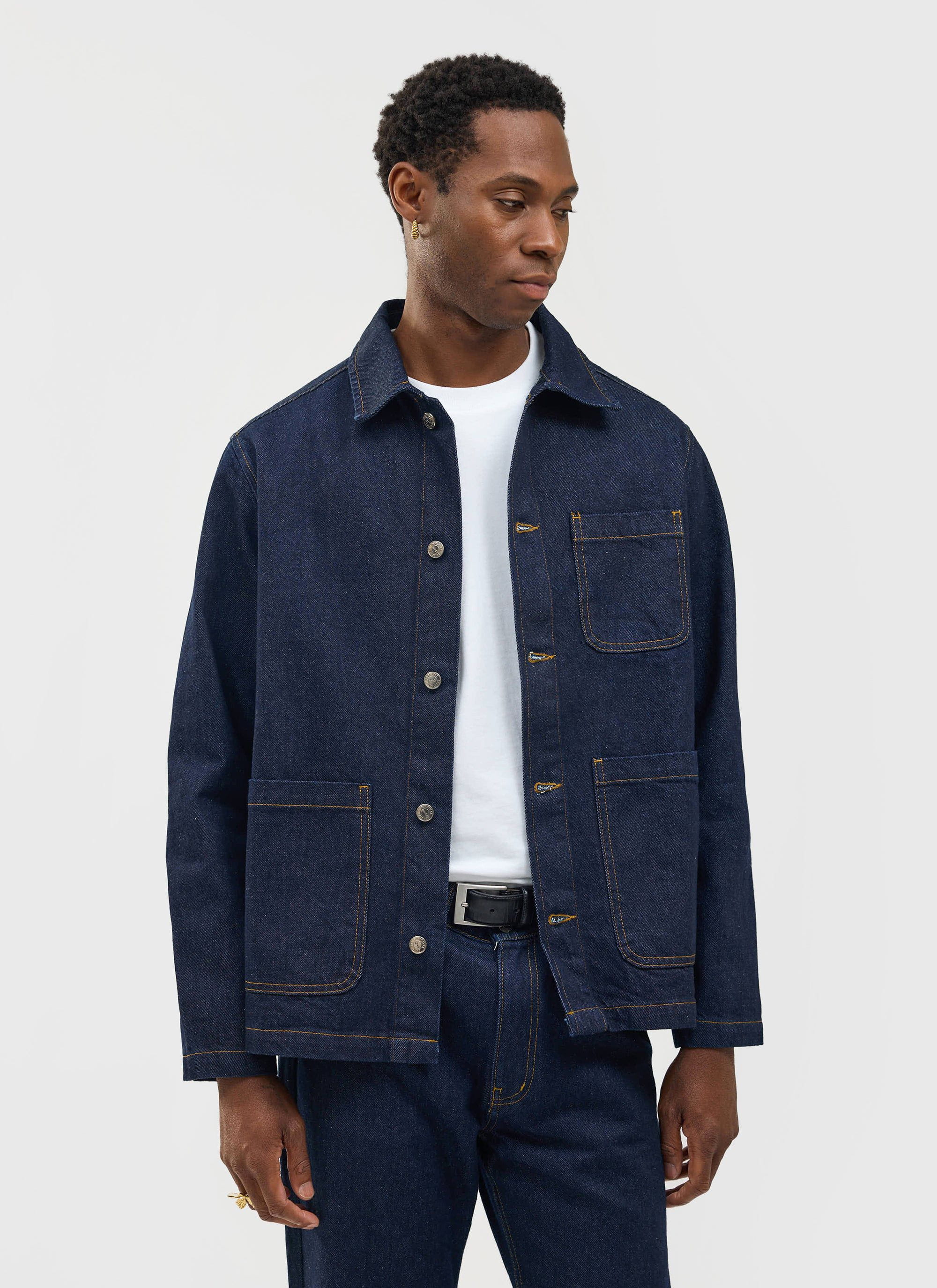 818-gove-chore-jacket-denim-dark-indigo-1.jpg Gove Chore Jacket | Denim | Dark Indigo