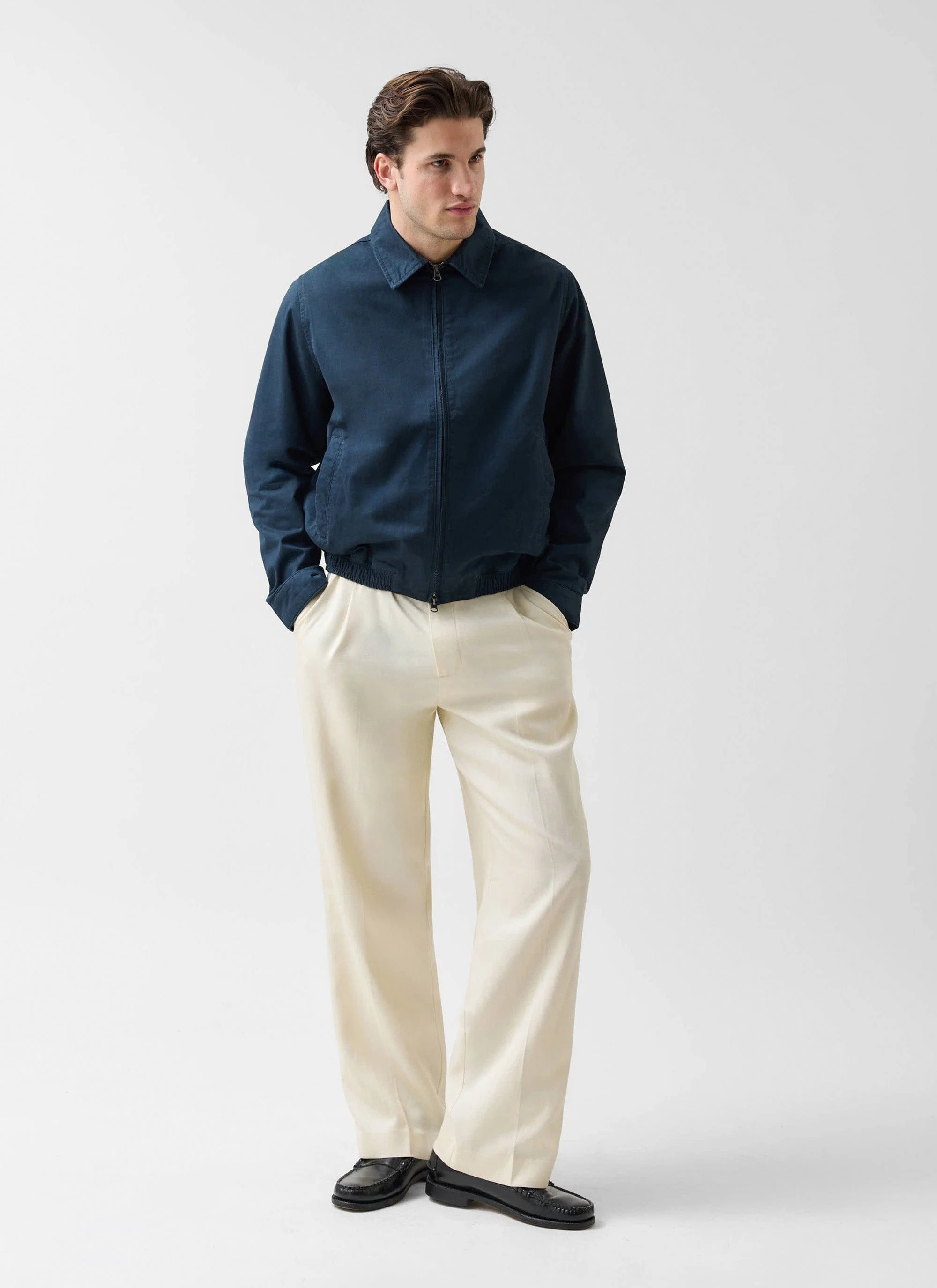Leo Harrington Jacket | Cotton | Navy
