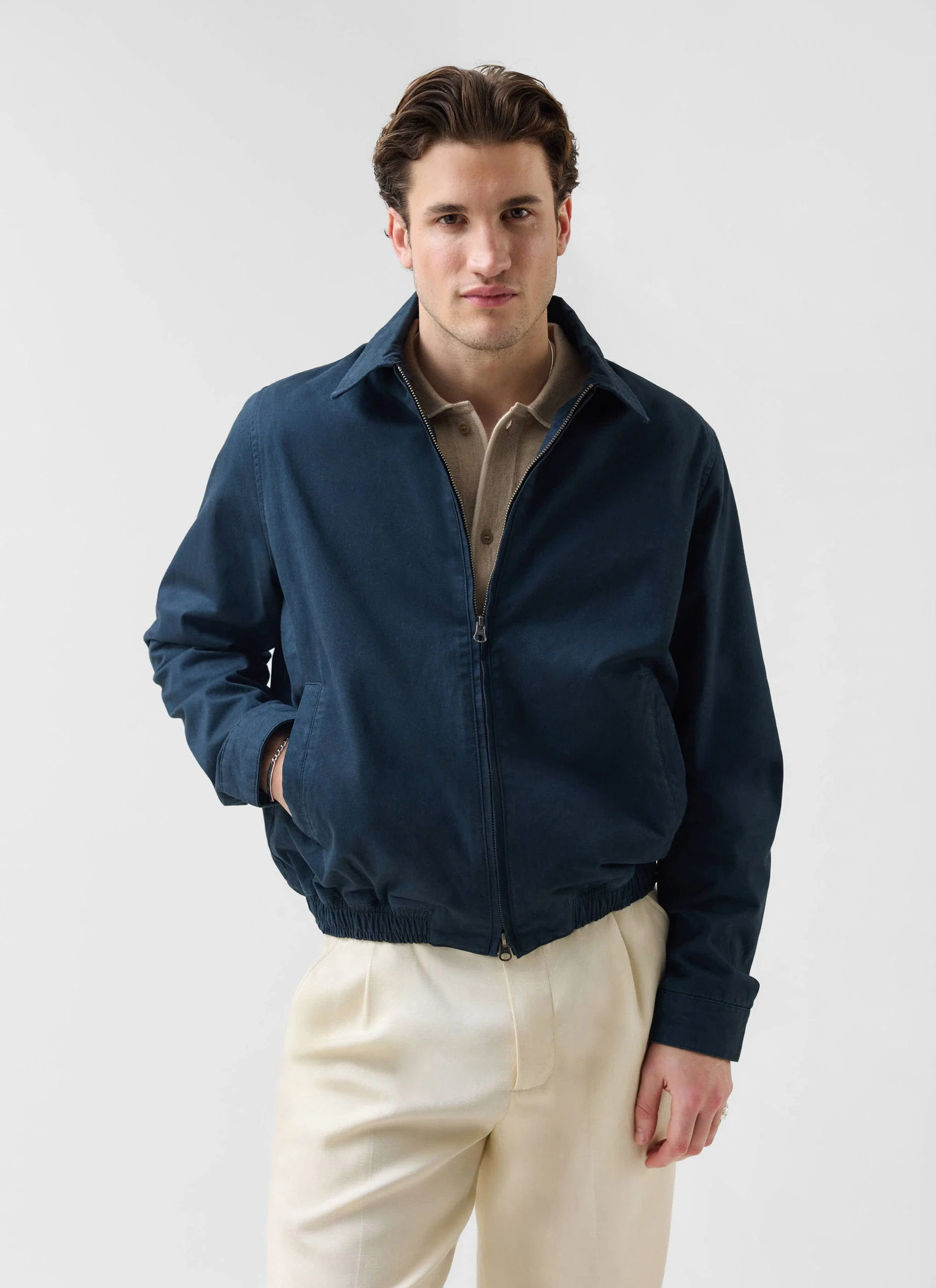 Leo Harrington Jacket | Cotton | Navy