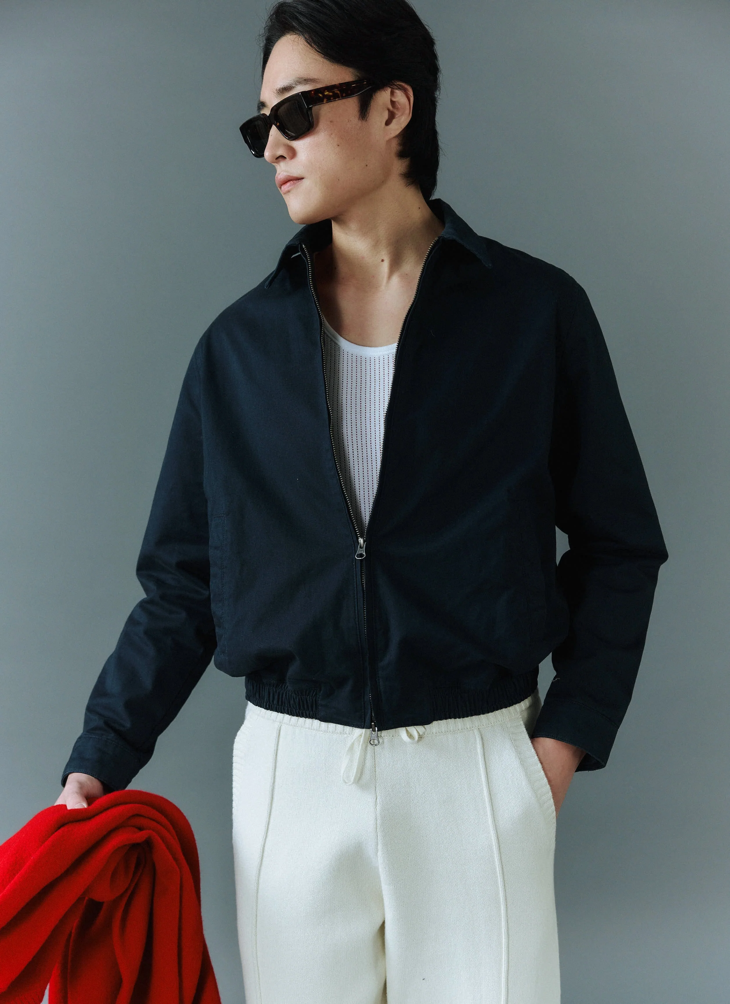 Leo Harrington Jacket | Cotton | Navy