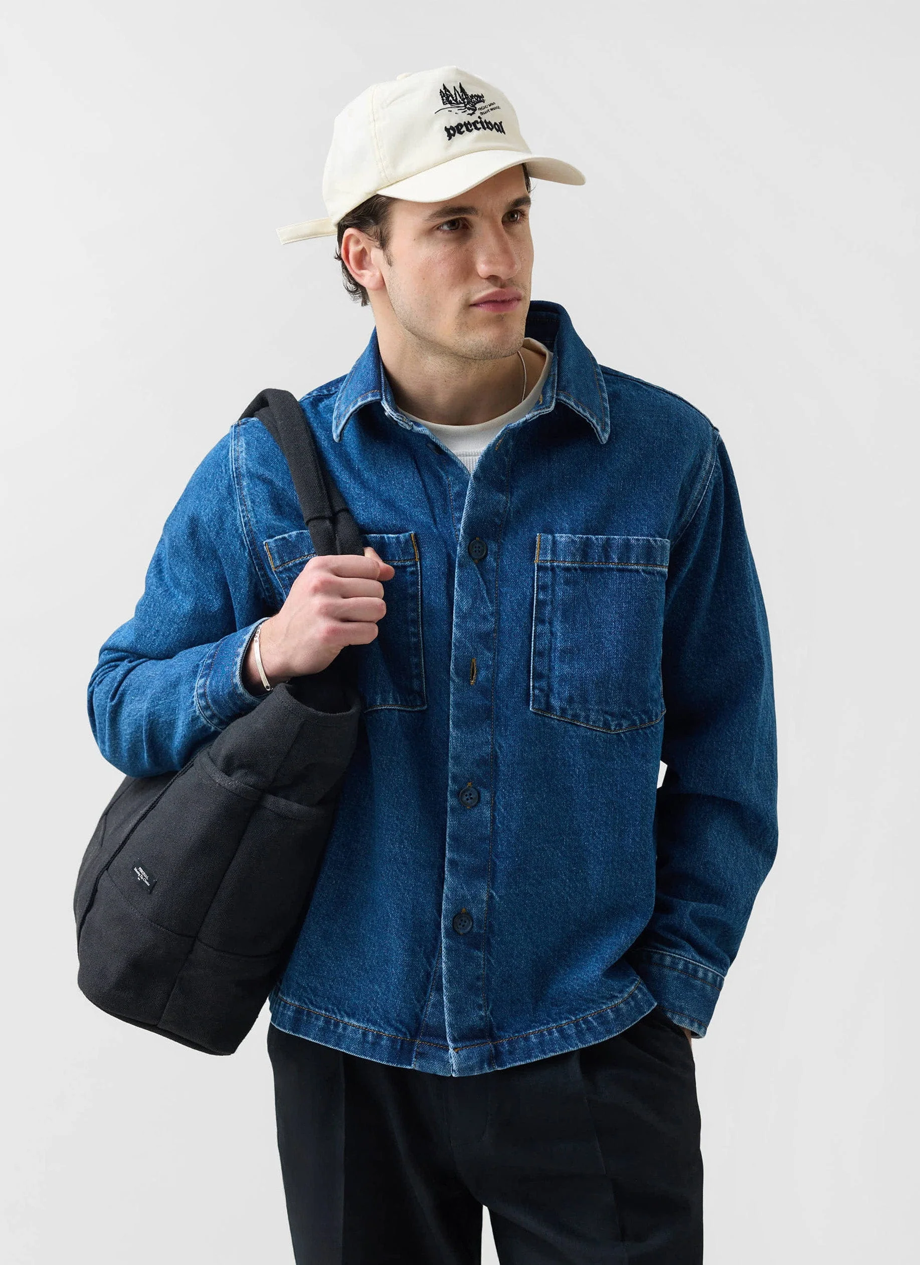 879-denim-heavyweight-overshirt-cotton-mid-wash-blue-2.webp Denim Heavyweight Overshirt | Cotton | Mid Wash Blue