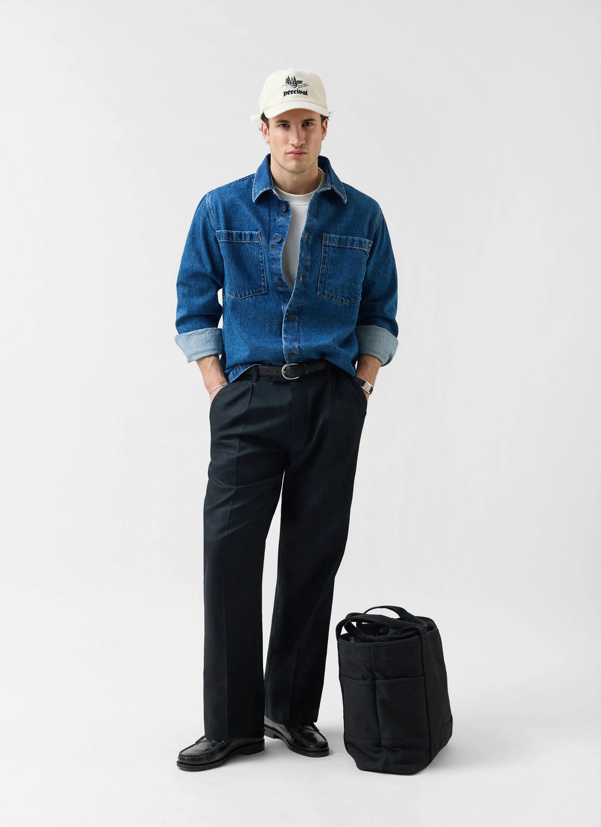 879-denim-heavyweight-overshirt-cotton-mid-wash-blue-4.webp Denim Heavyweight Overshirt | Cotton | Mid Wash Blue