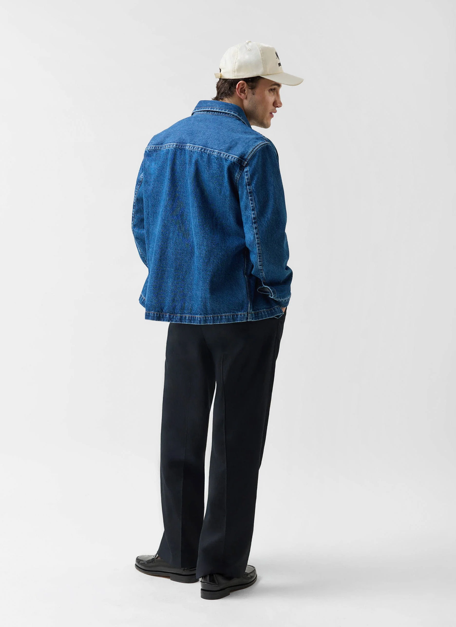 879-denim-heavyweight-overshirt-cotton-mid-wash-blue-7.webp Denim Heavyweight Overshirt | Cotton | Mid Wash Blue