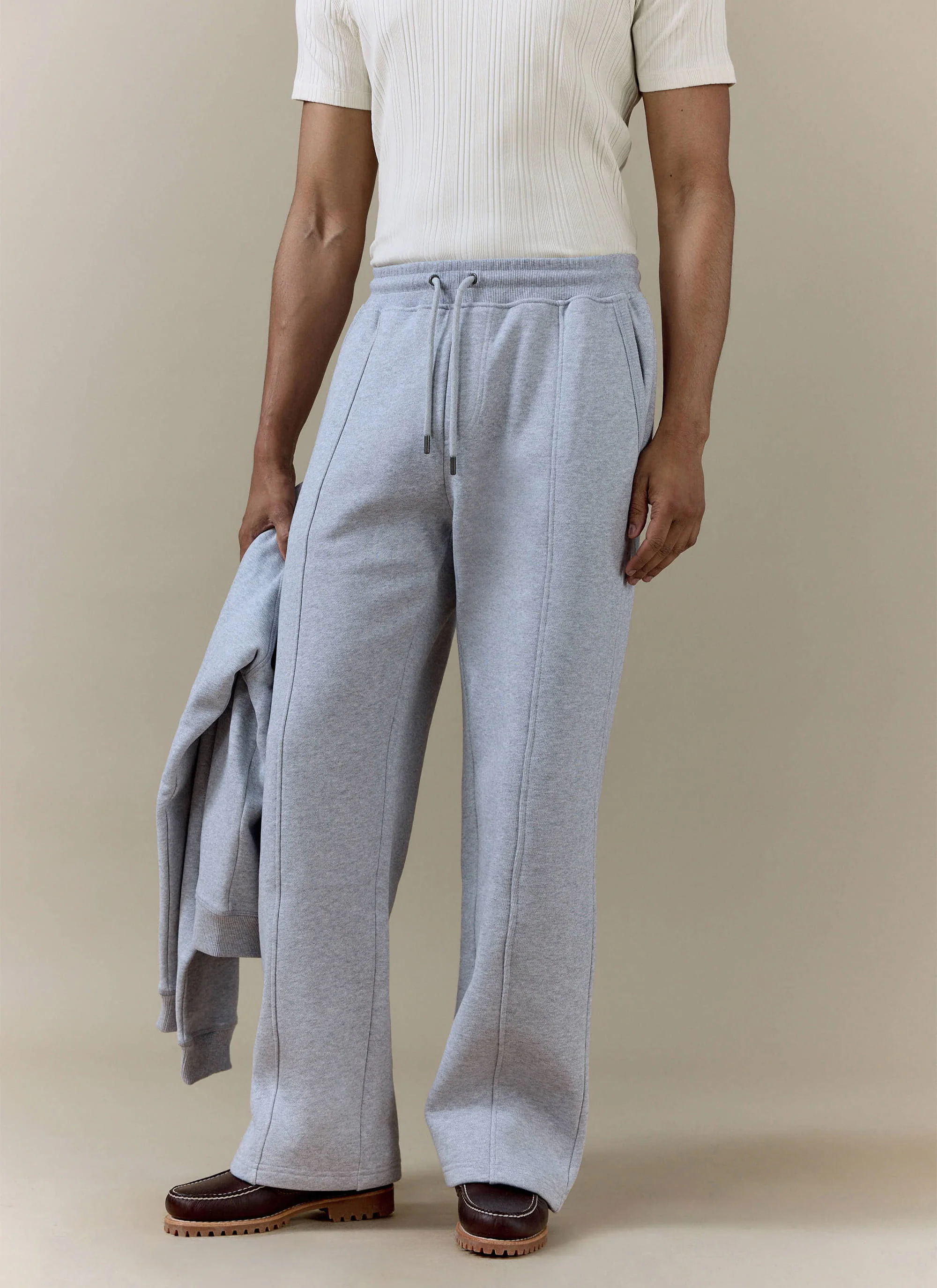 Chronicle Straight Leg Trackpants | Cotton Jersey | Grey