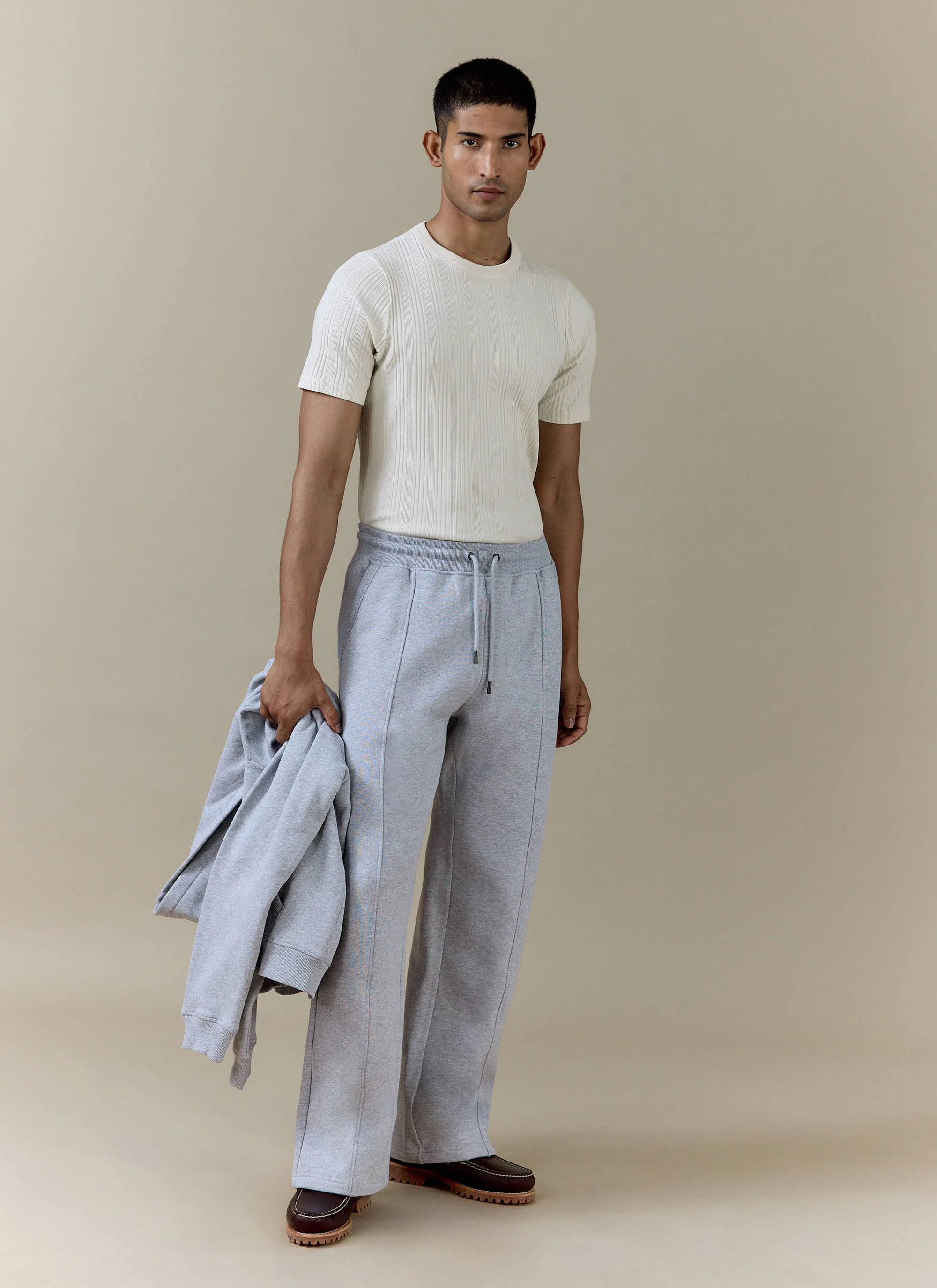 Chronicle Straight Leg Trackpants | Cotton Jersey | Grey