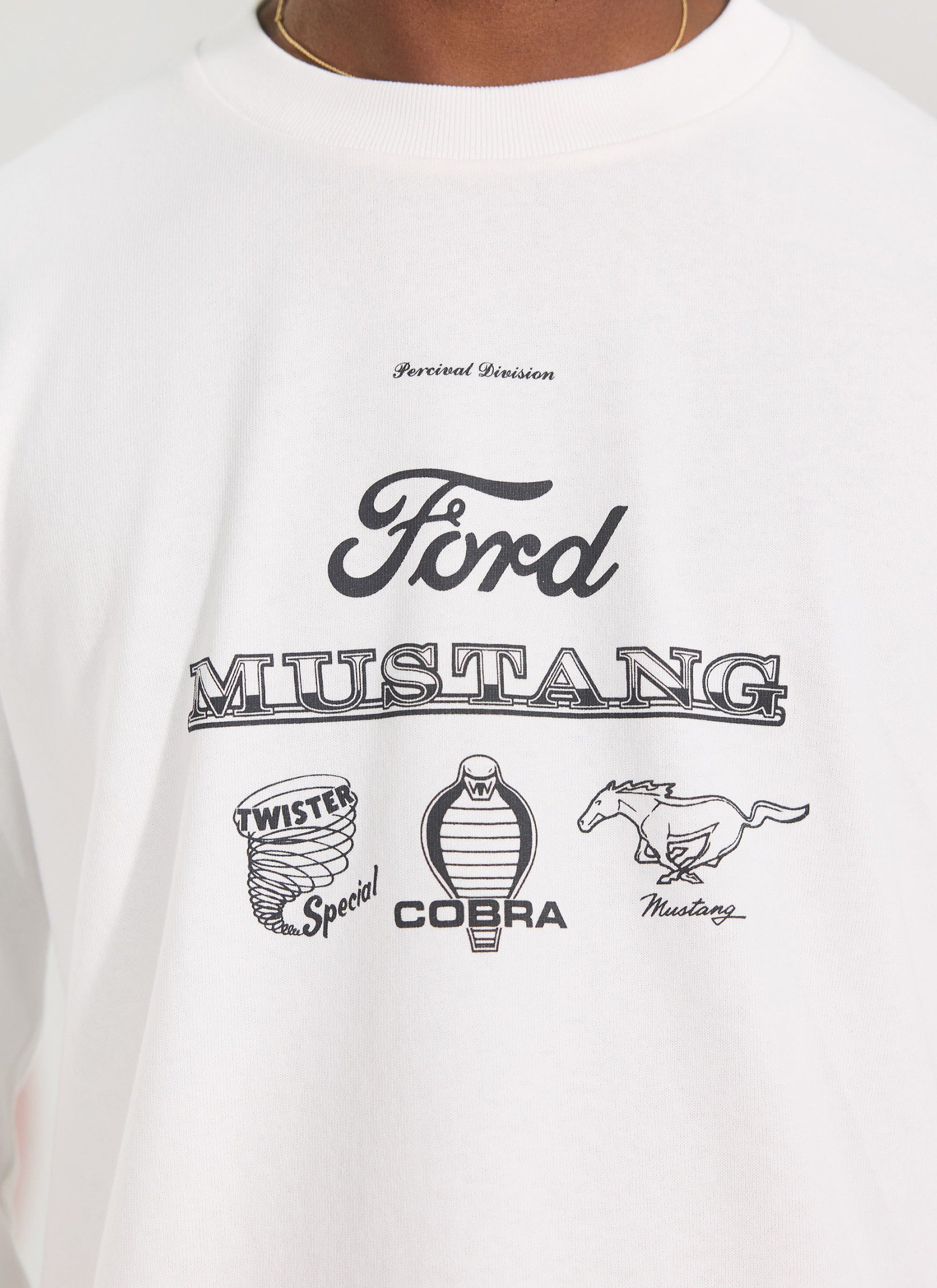 998-raceway-69-mustang-long-sleeve-t-shirt-percival-x-ford-white-4.jpg Raceway '69 Mustang Long Sleeve T Shirt | Percival x Ford | White